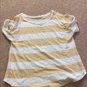 Maurices Striped Yellow and White T-Shirt